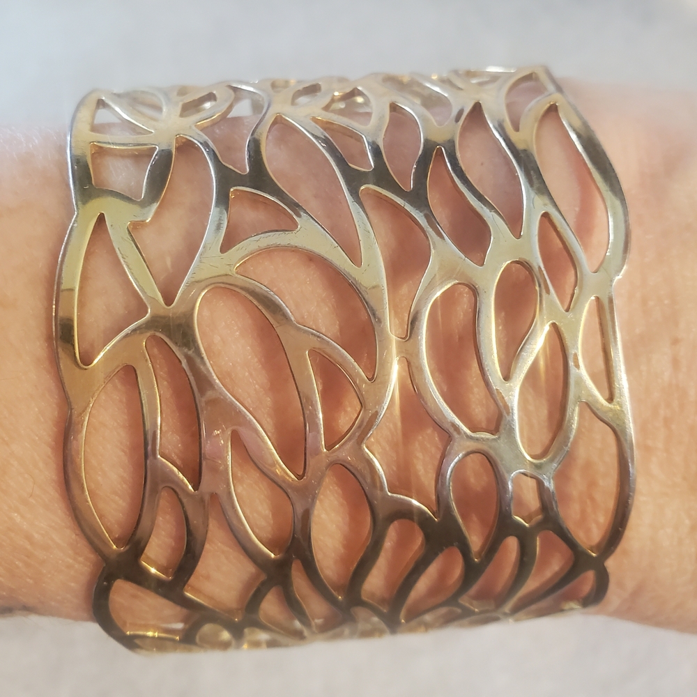 Gold Tone Cutout Cuff Bracelet
